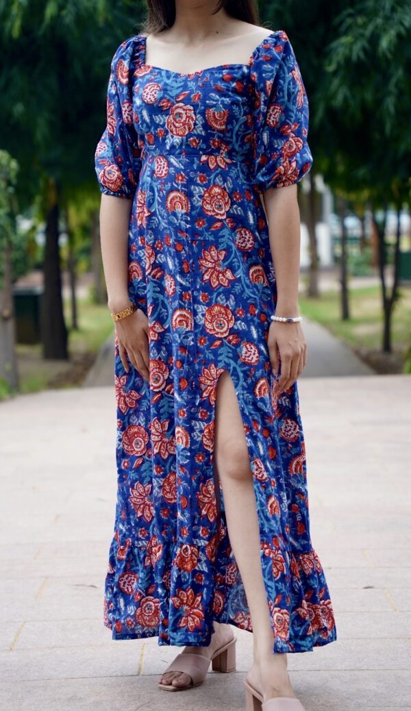 Indigo Bloom Maxi Dress