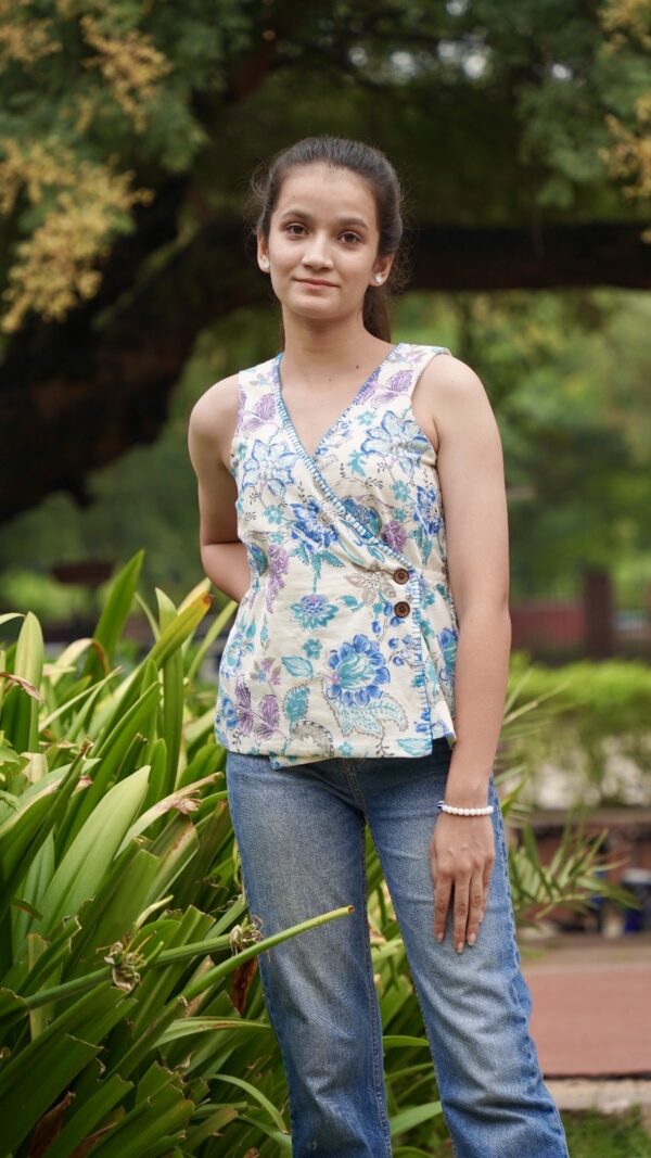 Floral Cross-Wrap Top