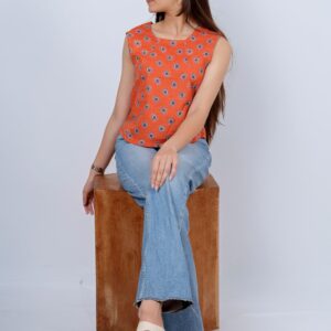 Cotton Crop Top – Orange