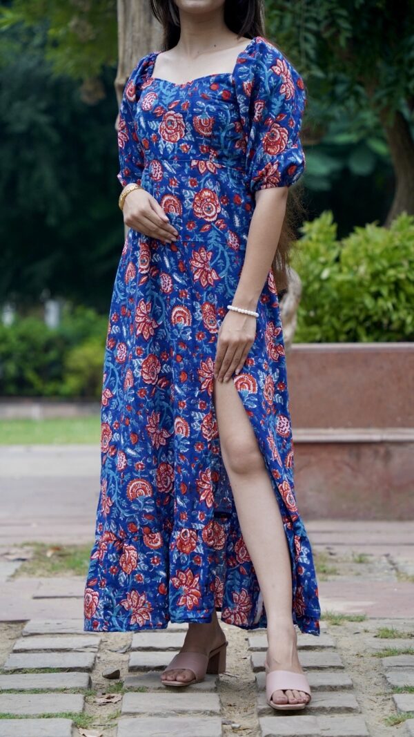Indigo Bloom Maxi Dress